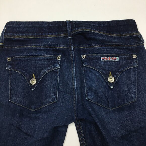 HUDSON Dark Wash COLLIN FLAP Fray Raw Hem 5 Pocket Logo Hardware Skinny Jeans - Picture 10 of 13